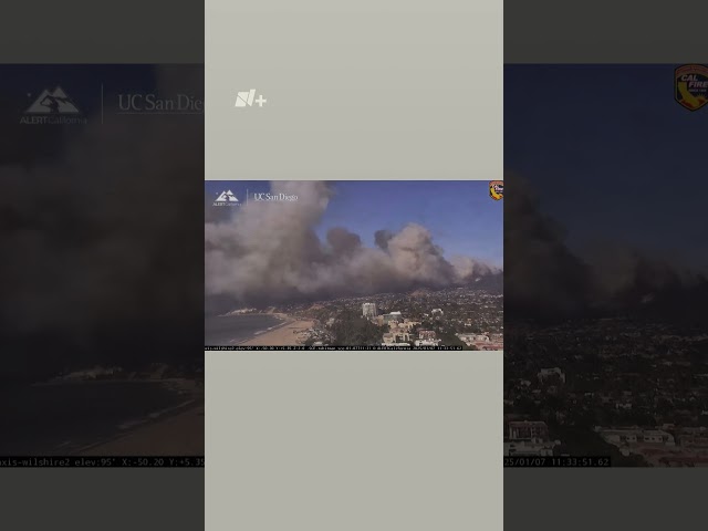 ⁣Timelapse muestra la emergencia por un incendio forestal en Los Ángeles #nmas #shorts #california