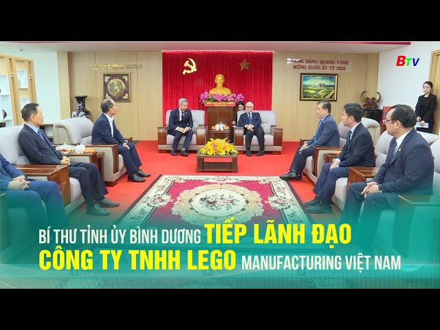 ⁣Bí thư Tỉnh ủy Bình Dương Nguyễn Văn Lợi  tiếp lãnh đạo công ty TNHH LEGO Manufacturing Việt Nam