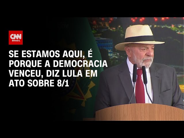 ⁣Se estamos aqui, é porque a Democracia venceu, diz Lula em ato sobre 8/1 | BASTIDORES CNN