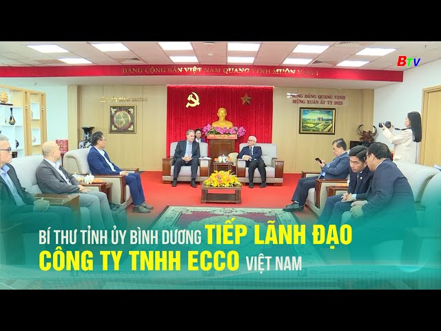 ⁣Bí thư Tỉnh ủy Bình Dương Nguyễn Văn Lợi tiếp lãnh đạo công ty TNHH ECCO Việt Nam