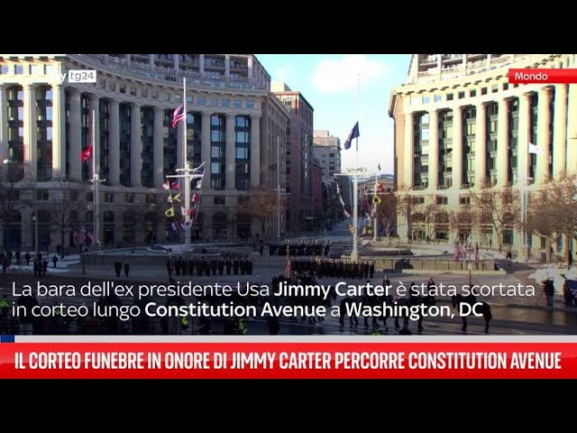 ⁣Washington, il corteo funebre in onore di Jimmy Carter