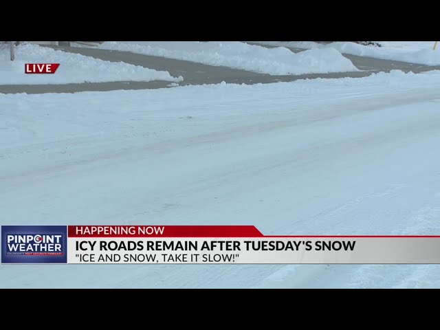 ⁣Side roads remain icy after Tuesday's snow