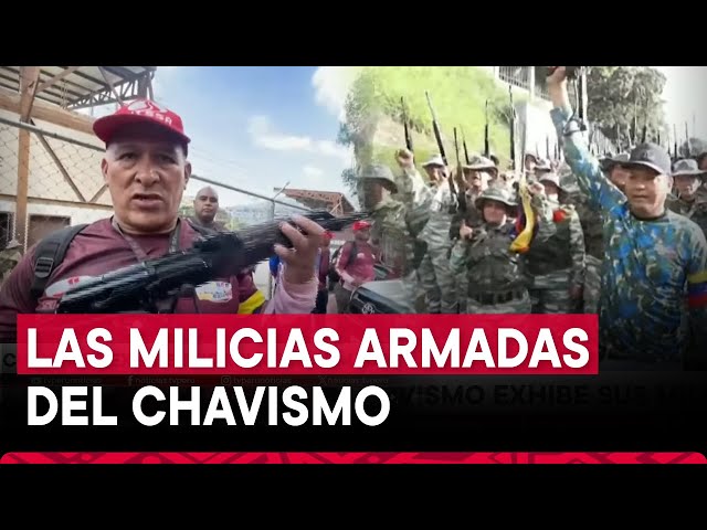 ⁣El chavismo exhibe sus milicias armadas a pocos días de la toma de posesión en Venezuela