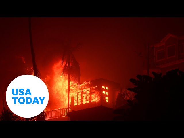 ⁣Timelapse shows speed of Palisades fire in California | USA TODAY