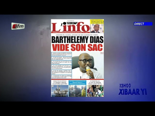 ⁣Revue de Presse du 08 Janvier 2025 présenté par Mamadou Mouhamed Ndiaye