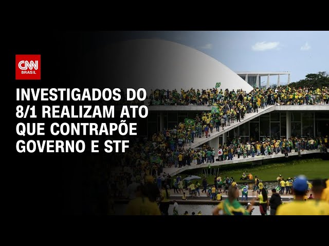 ⁣Investigados do 8/1 realizam ato que contrapõe governo e STF | CNN 360º