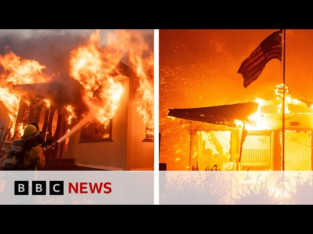 ⁣Los Angeles wildfires leave dozens injured and at least two dead, say officials | BBC News