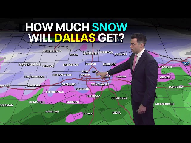 ⁣Dallas weather: How many inches of snow tomorrow