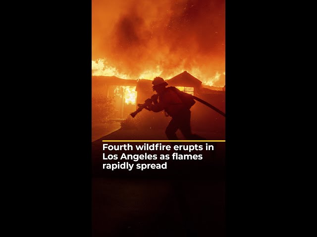 ⁣Fourth wildfire erupts in Los Angeles as flames rapidly spread | AJ #shorts