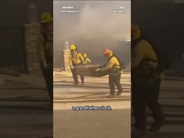 ⁣Firefighters save keepsakes from home burning in Palisades fire