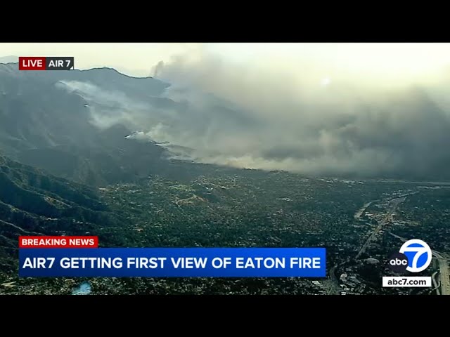 ⁣LIVE: First aerial views of wildfires burning throughout Southern California