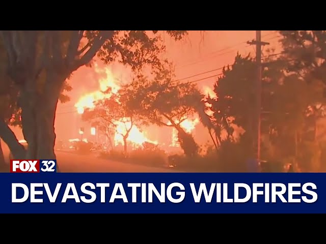 ⁣Deadly wildfires scorch Los Angeles area