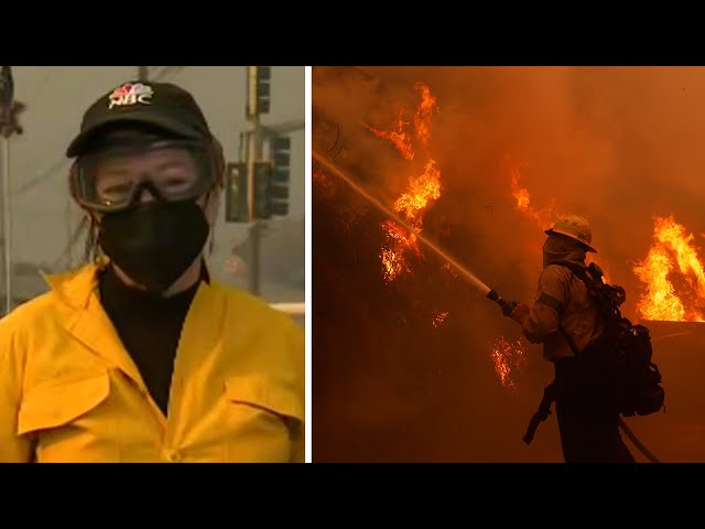 ⁣Crews struggle to contain "relentless" wildfires in Los Angeles as water supply runs thin