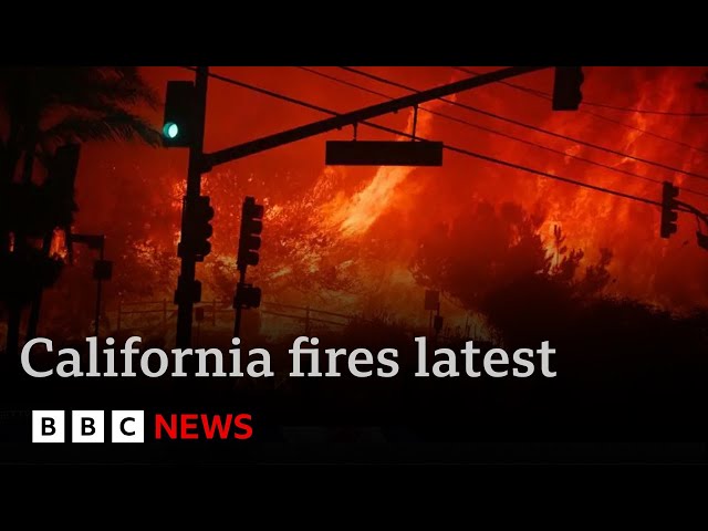 ⁣California wildfires latest: 50,000 flee as blaze spreads with “zero containment”  BBC News