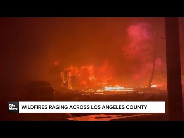 ⁣Deadly wildfires tearing across Los Angeles county