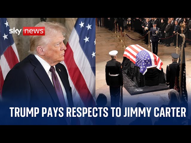 ⁣Donald Trump pays respect to former president Jimmy Carter