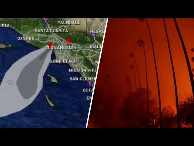 ⁣LIVE RADAR shows LA wildfires spreading in California