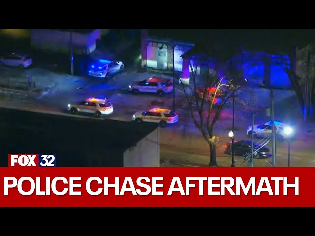 ⁣Police chase ends on Chicago's South Side