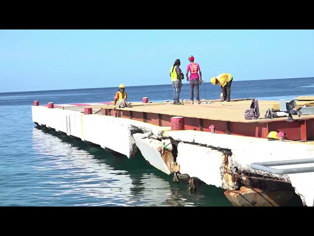 ⁣Repairs Underway On Soufriere Jetties After Hurricane Beryl