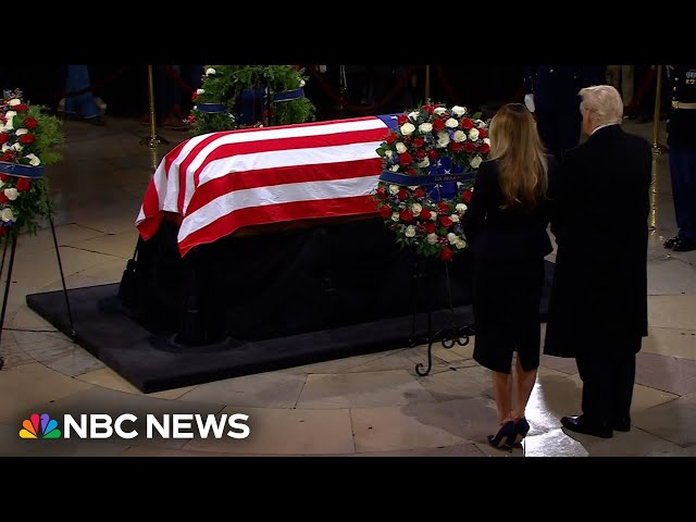 ⁣Trump pays respects to President Carter