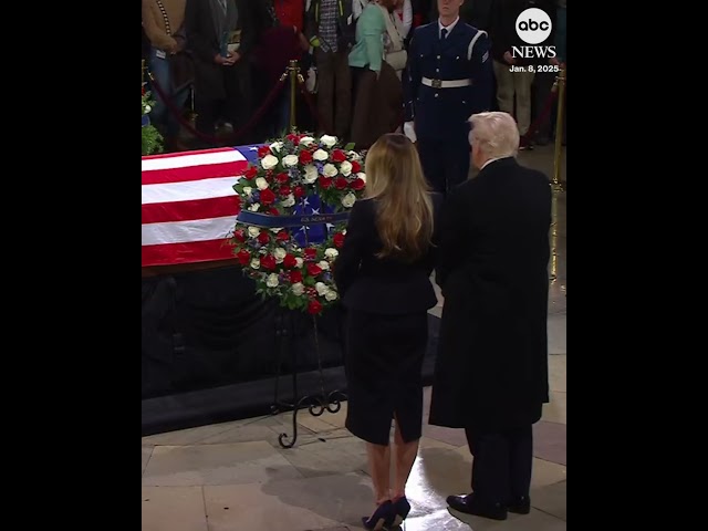 ⁣Trump pays his respects to Jimmy Carter at the Capitol