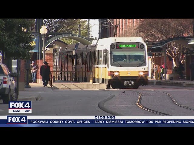 ⁣Dallas Weather: DART warns riders to expect delays during winter storm