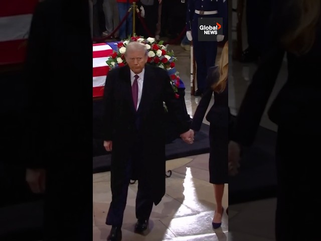 ⁣Trump pays respect to Jimmy Carter at US Capitol