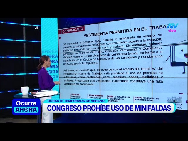 ⁣Congreso prohíbe uso de minifalda durante la temporada de verano