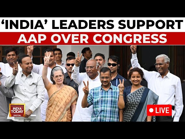 ⁣LIVE: 'INDIA' Leaders Support AAP | Congress Isolated By 'INDIA' Bloc Allies | D