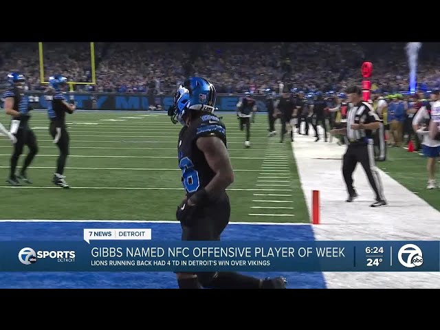 ⁣Lions RB Jahmyr Gibbs named NFC Offensive Player of the Week