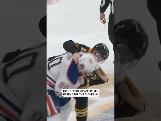 ⁣Corey Perry Drops The Gloves With Trent Frederic 