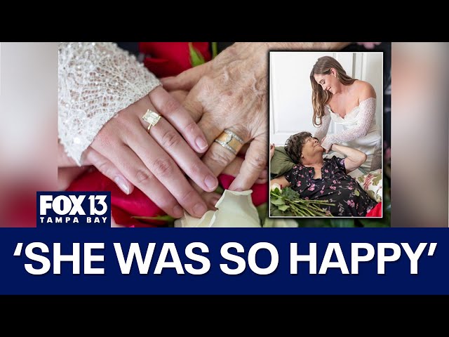 ⁣Bride has early wedding ceremony for dying grandmother