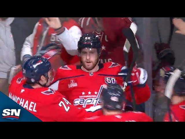 ⁣Capitals' Pierre-Luc Dubois Buries Rebound To Open Scoring vs. Canucks