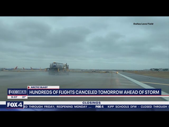 ⁣Dallas weather: Hundreds of DFW flights already canceled for Thursday