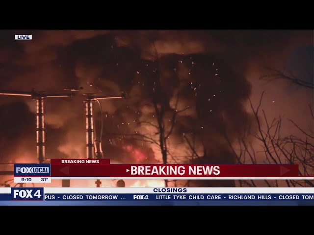 ⁣Oncor electrical substation catches on fire in Fort Worth