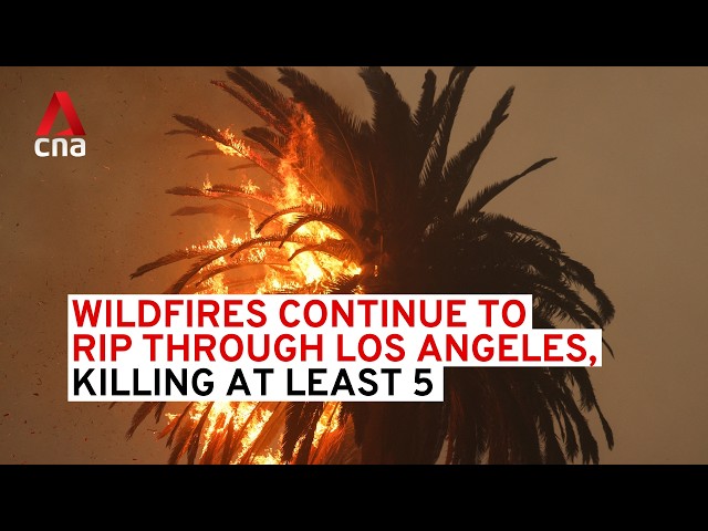 ⁣Wildfires continue to ravage Los Angeles, killing at least 5