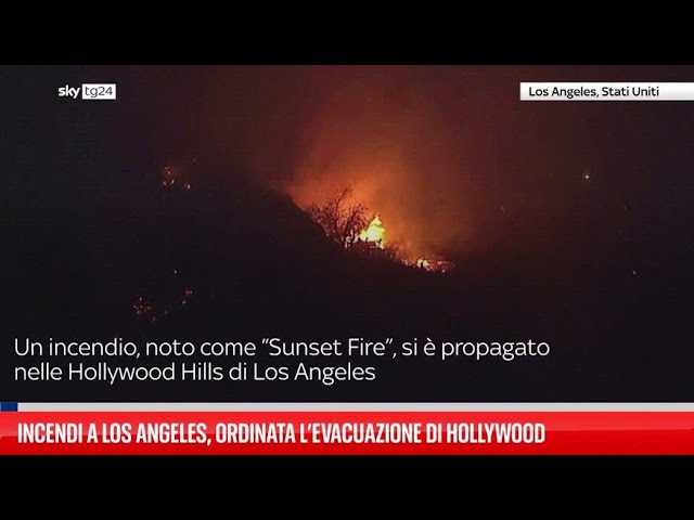 ⁣Incendi a Los Angeles, ordinata l’evacuazione di Hollywood