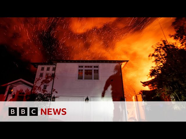 ⁣High winds, lack of rain and climate change stoking California fires, say experts | BBC News