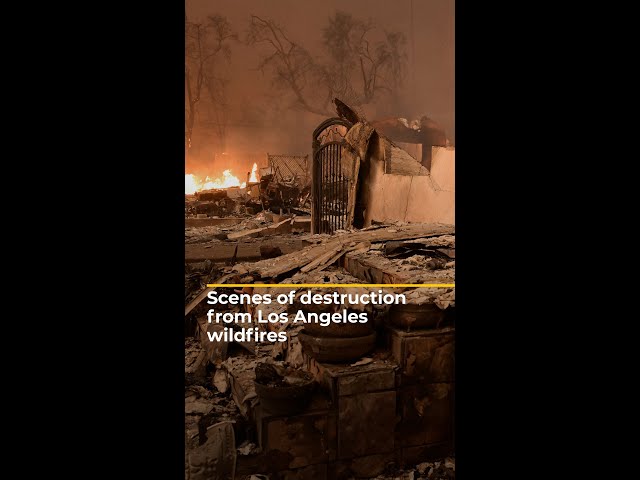 ⁣Scenes of destruction from Los Angeles wildfires | AJ#shorts