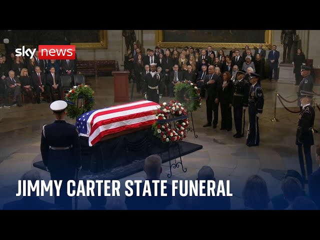 ⁣Watch live: Ex-president Jimmy Carter recieves a state funeral and burial in Washington DC