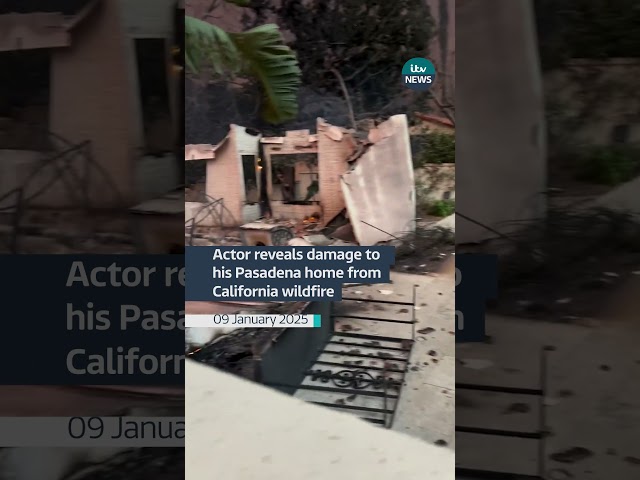 ⁣Actor reveals damage to his Pasadena home from California wildfire #itvnews