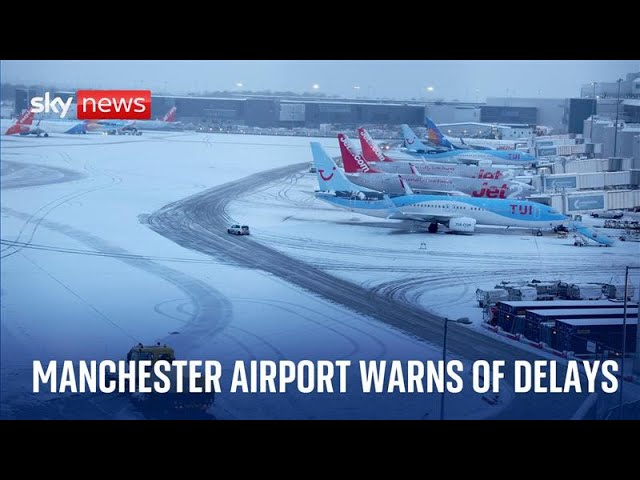 ⁣Watch live: Manchester Airport closes runways due to 'significant levels of snow'