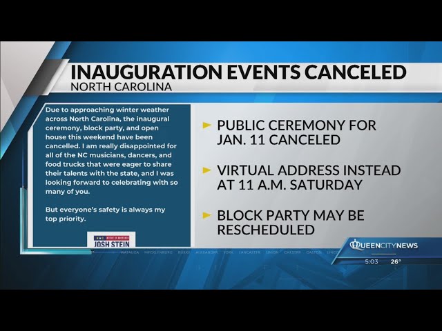 ⁣Public Inauguration for NC Gov. Stein canceled due to winter weather