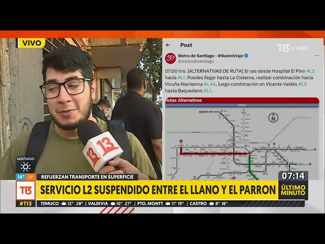 ⁣Metro informa suspensión de servicio en siete estaciones de línea 2