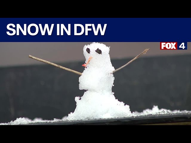 ⁣Snow begins falling in DFW Metroplex