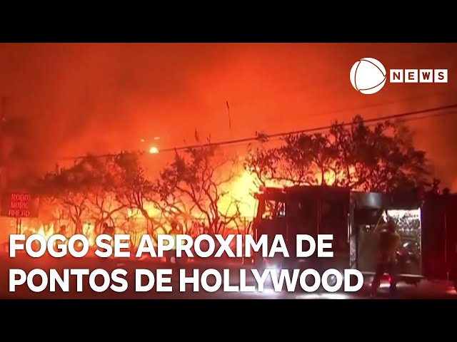 ⁣Fogo se aproxima da Calçada da Fama e outros pontos de Hollywood