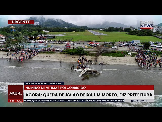 ⁣Imagens mostram a dimensão do acidente com avião em Ubatuba