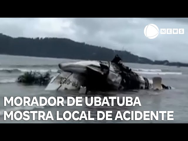 ⁣Morador de Ubatuba mostra local do acidente aéreo que causou uma morte