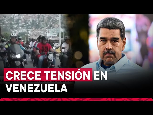 ⁣Régimen de Nicolás Maduro despliega a motorizados ante marcha de la oposición