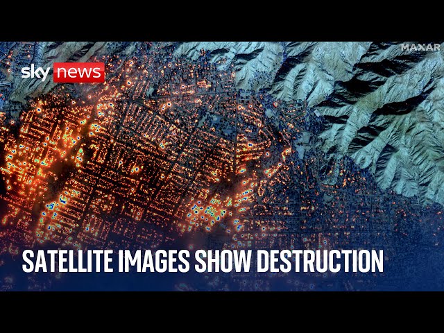 ⁣Satellite images show destruction caused by California wildfires